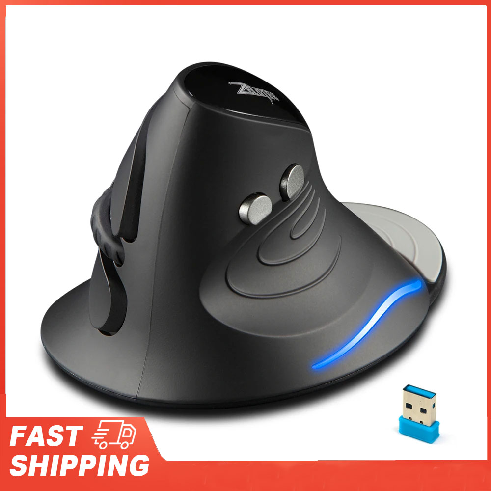 Ergonomic Mouse Vertical - ZELOTES F-17 6キー人間工学に基づいた光学式マウス垂直マウス2.4GHzワイヤレスゲーミングマウス、PCラップトップ用3段階調整可能なDPI付き