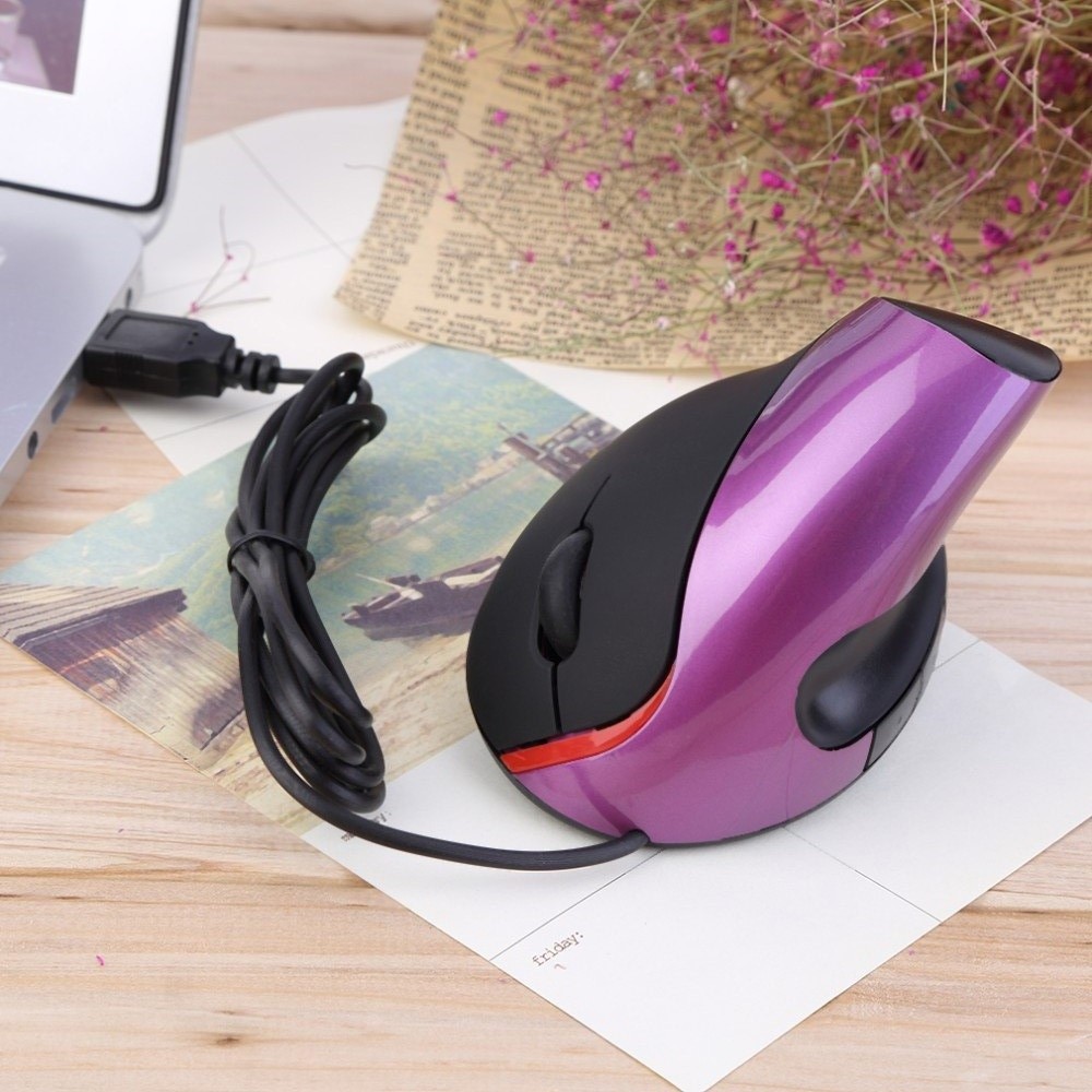 Ergonomic Mouse Vertical - 1600DPI 垂直マウスリストレスト光電 USB 有線マウス人間工学に基づいたデザイン垂直形状コンピュータマウスコンピュータ使用