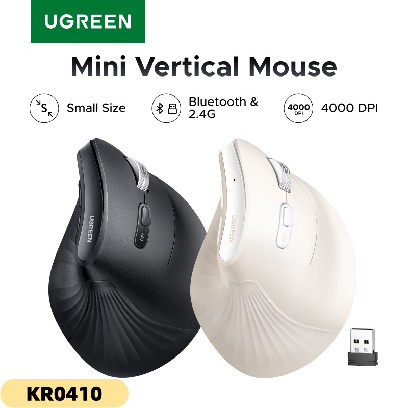 Ergonomic Mouse Vertical - UGREEN 垂直型ワイヤレスマウス 小型 Bluetooth5.0 2.4G 人間工学に基づいたデザイン