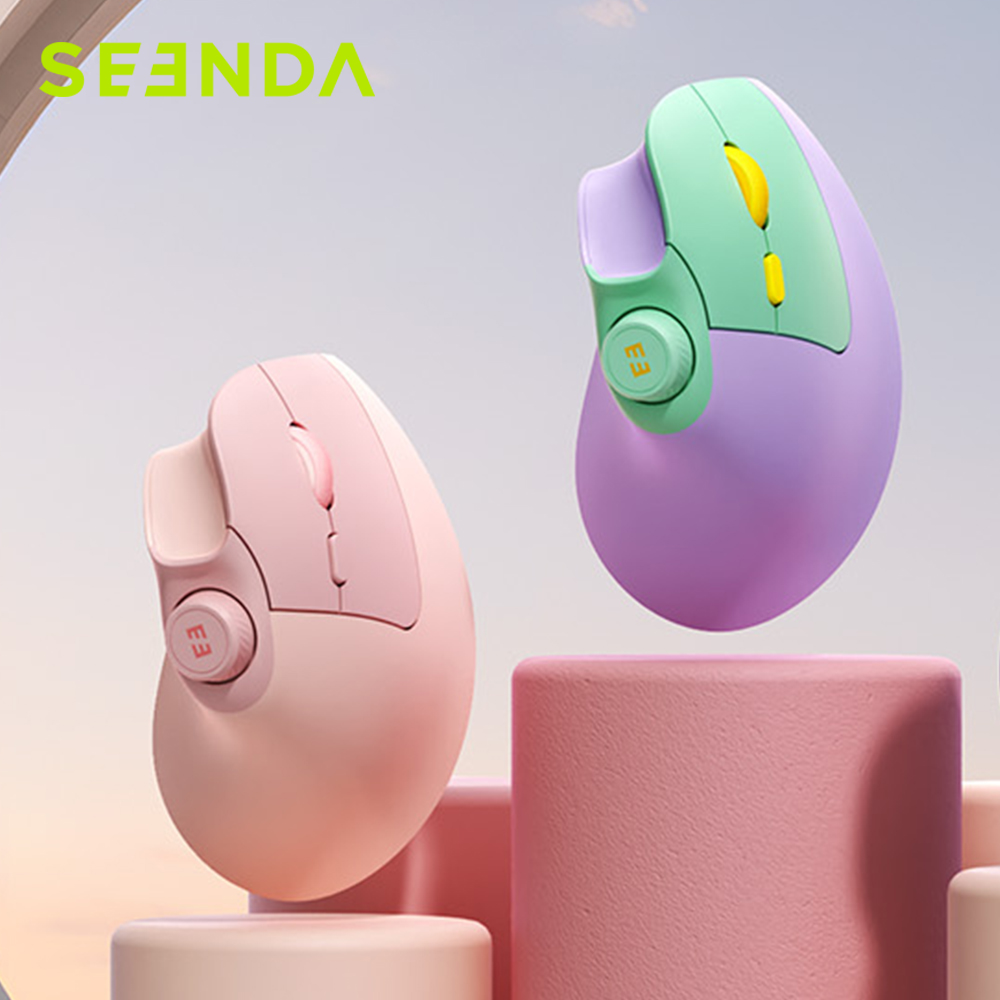Ergonomic Mouse Vertical - Seenda-Bluetoothワイヤレスマウス,2.4g,人間工学に基づいた,ボリュームノブ付き,サイレントサウンド,充電式,垂直,USB, Mac, Windows, PC