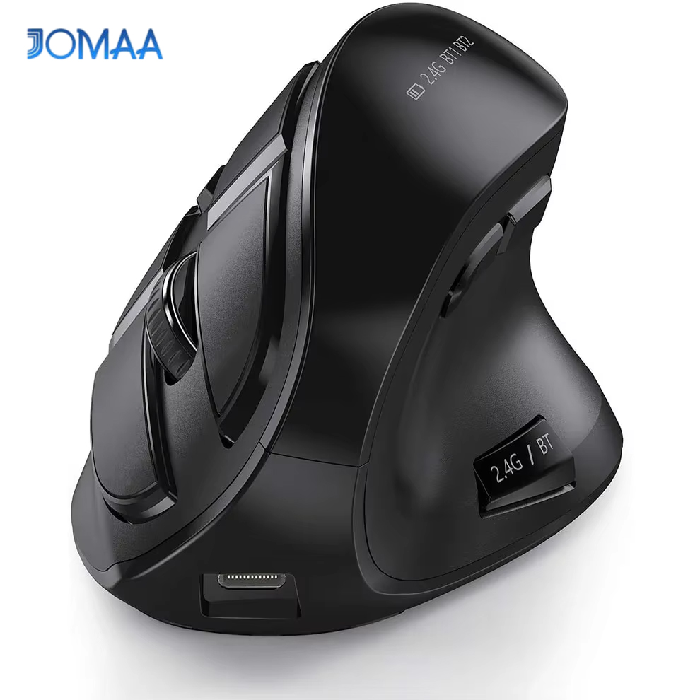 Ergonomic Mouse Vertical - Hommaa-Mac,ラップトップ,タブレット,ゲーム用の人間工学に基づいたワイヤレス充電式Bluetoothマウス,2.4g