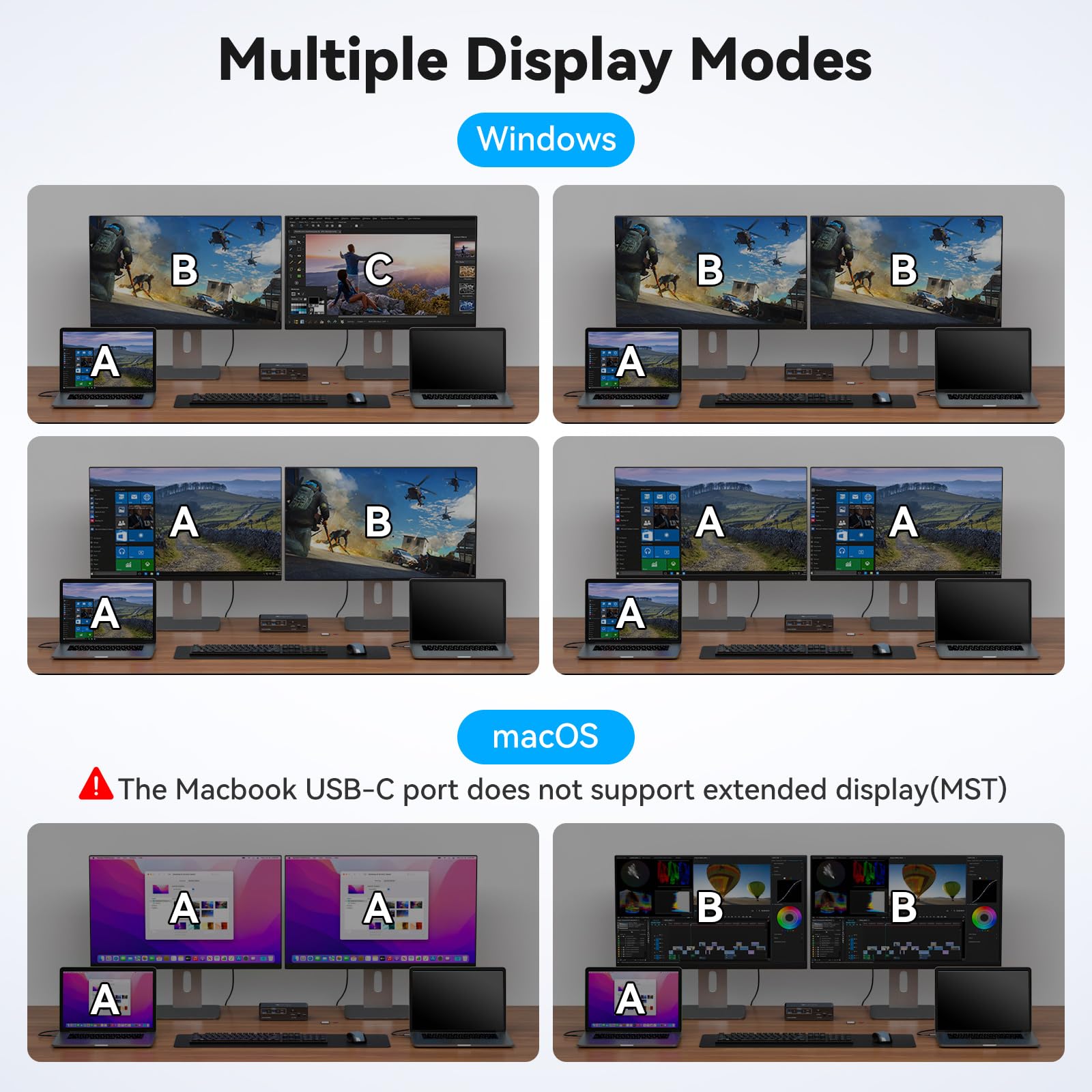 2台のモニター,2台のコンピューター,4 k60hz,hdm - Docking Station Usb C のレビューと価格
