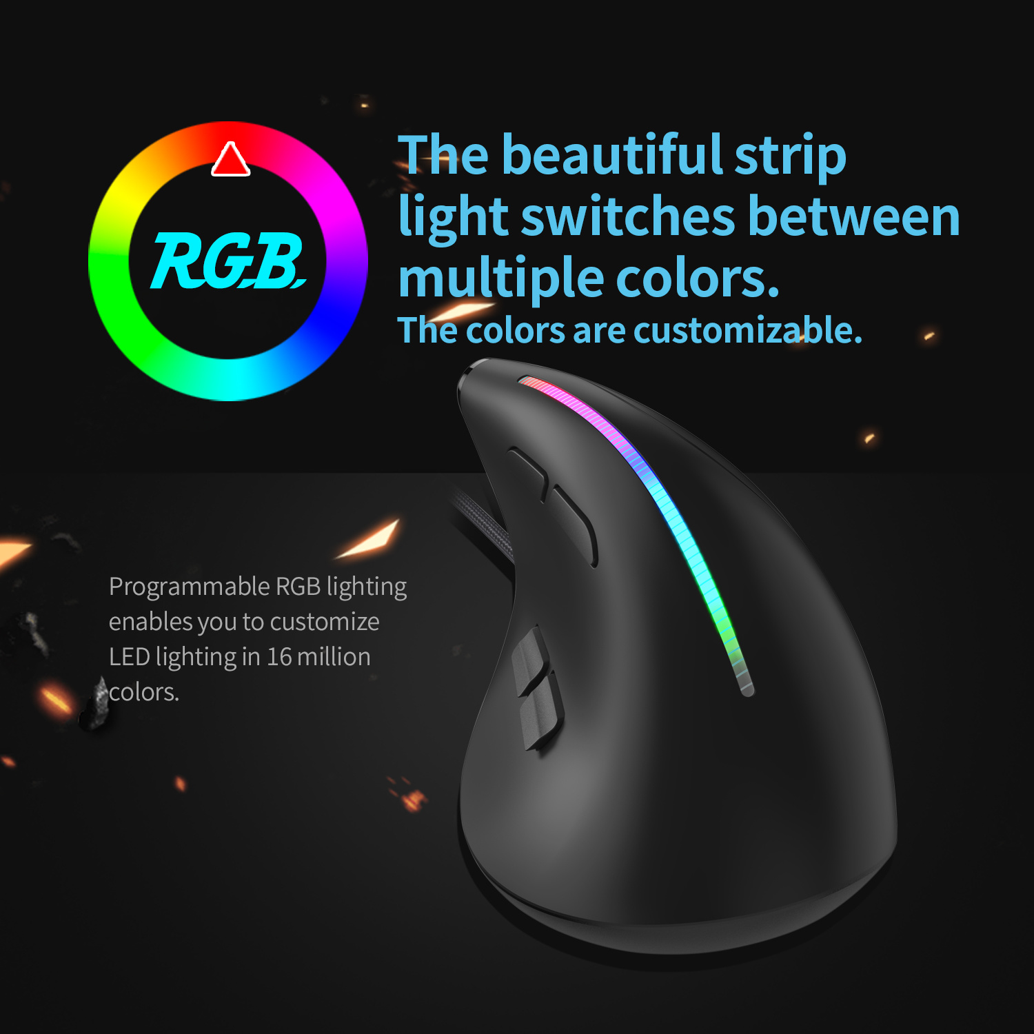 JOMAA 有線ゲーミングマウス RGB 垂直人間工学マウス - Ergonomic Mouse Vertical のレビューと価格