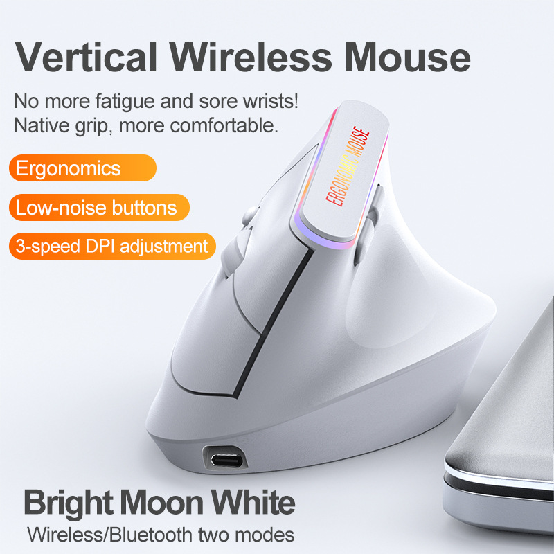 ポータブル垂直ワイヤレスマウス充電式 2.4G Blueto - Ergonomic Mouse Vertical のレビューと価格