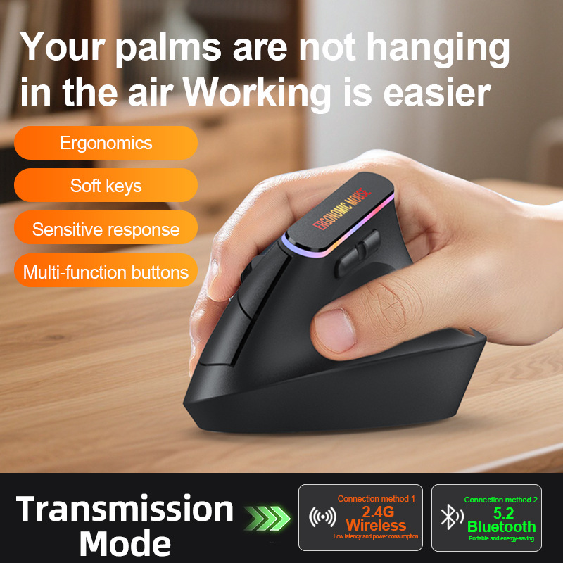 ポータブル垂直ワイヤレスマウス充電式 2.4G Blueto - Ergonomic Mouse Vertical のレビューと価格