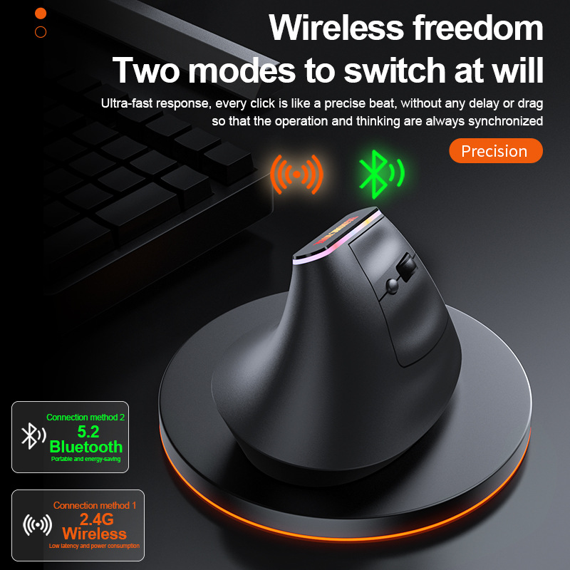 ポータブル垂直ワイヤレスマウス充電式 2.4G Blueto - Ergonomic Mouse Vertical のレビューと価格