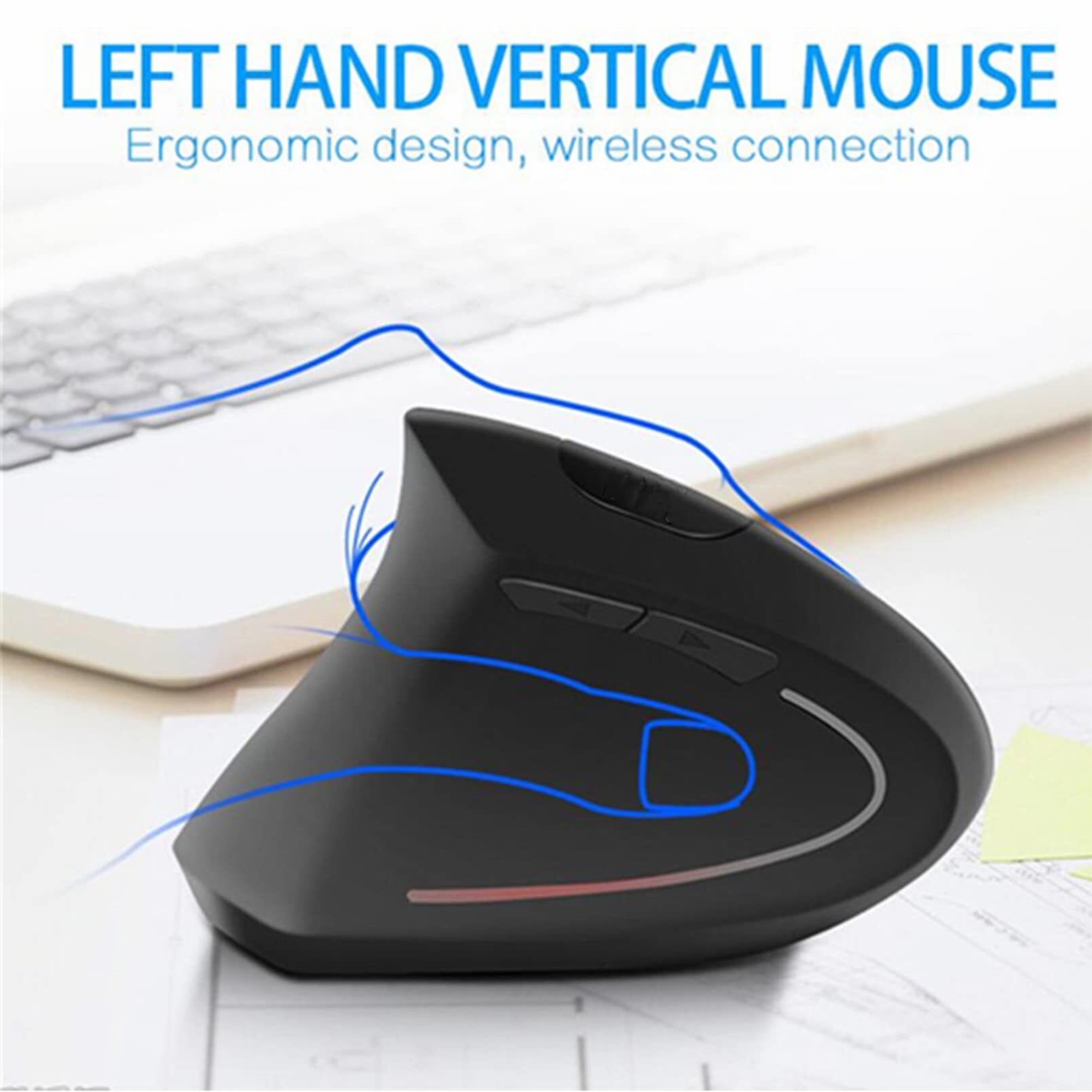 左手用有線ワイヤレス垂直マウス人間工学に基づいた充電式160 - Ergonomic Mouse Vertical のレビューと価格